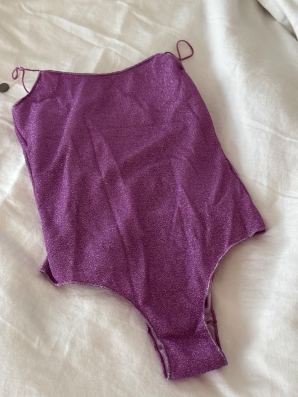 NWT Oseree Lumiere Glitter Purple One-Piece Maillot Swimsuit M - Picture 3 of 13